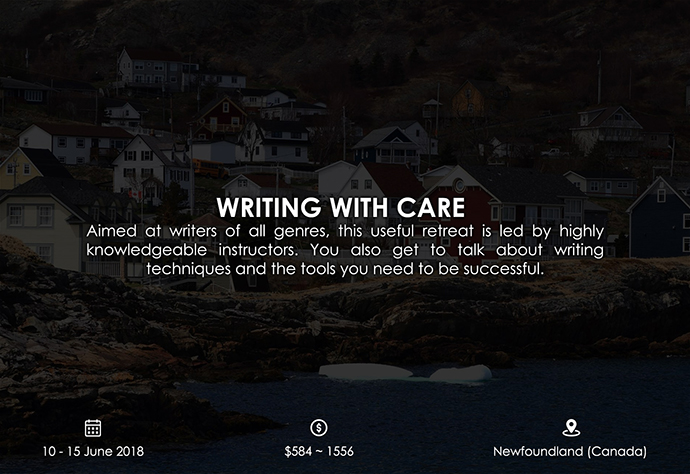 best retreats and workshops for fiction writers 2018 - Writing with Care ochrehouse.ca