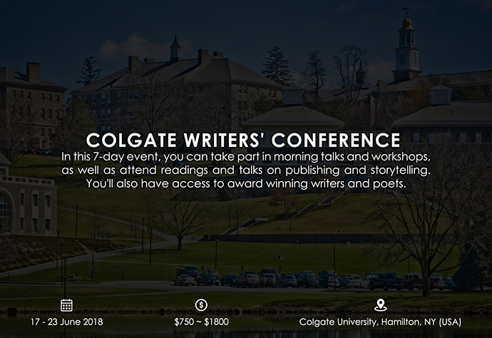 best retreats and workshops for fiction writers 2018 - Colgate Writers’ Conference colgate.edu