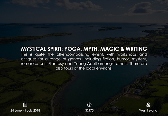best retreats and workshops for fiction writers 2018 - Mystical Spirit: Yoga, Myth, Magic & Writing irelandwritertours.com