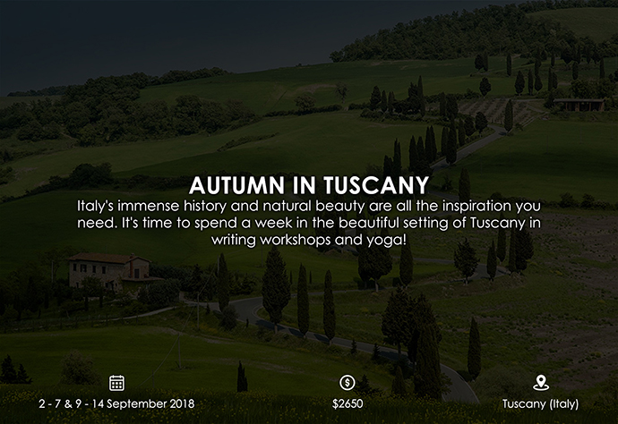 best retreats and workshops for fiction writers 2018 - Autumn in Tuscany wideopenwriting.com