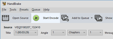 Handbrake: start encode